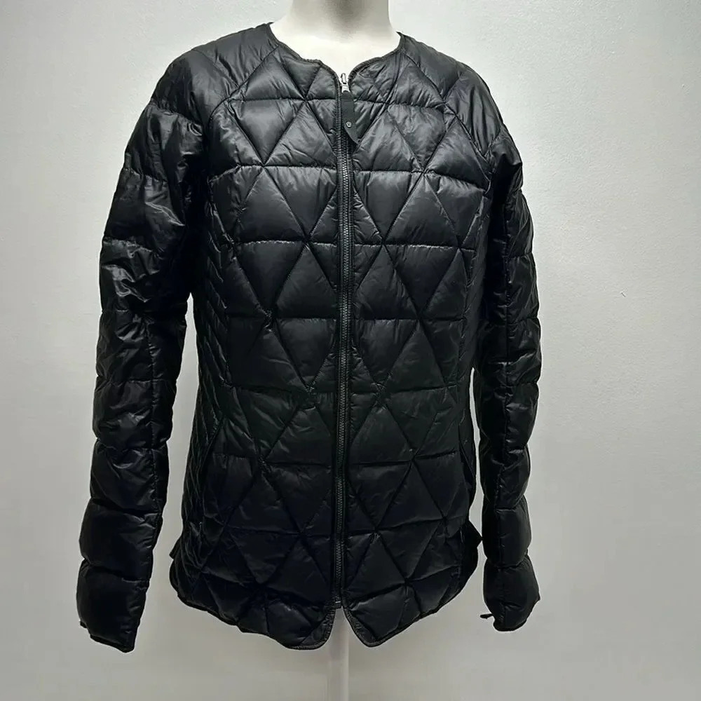 Lululemon Down Jacket Puffer Quilted Coat Reversible Paint Splatter Black Size 6